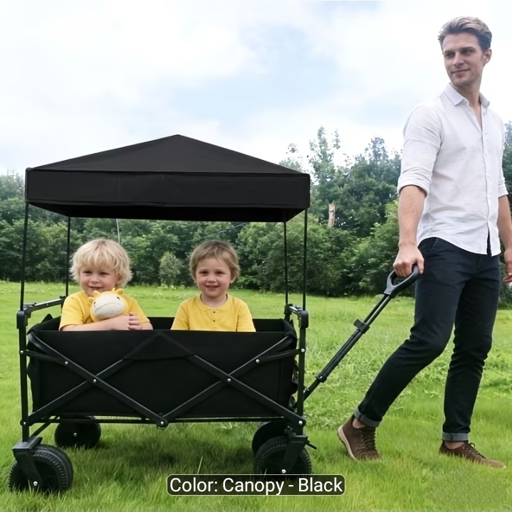 *New* Heavy Duty Wagon with Canopy | Large | Price Firm | 250lb Capacity | Color - Black