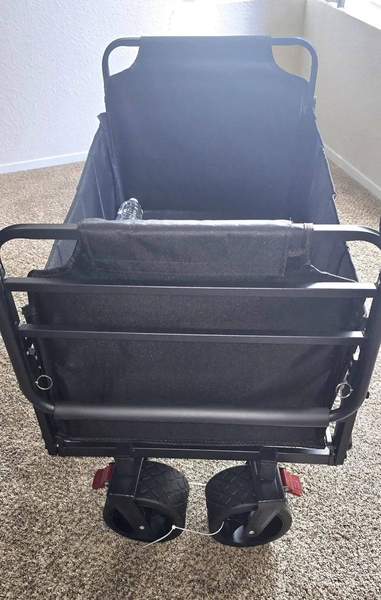 Brand New 2-in-1 Folding Wagon & Reclining Lounge Chair with push handle | Color Black