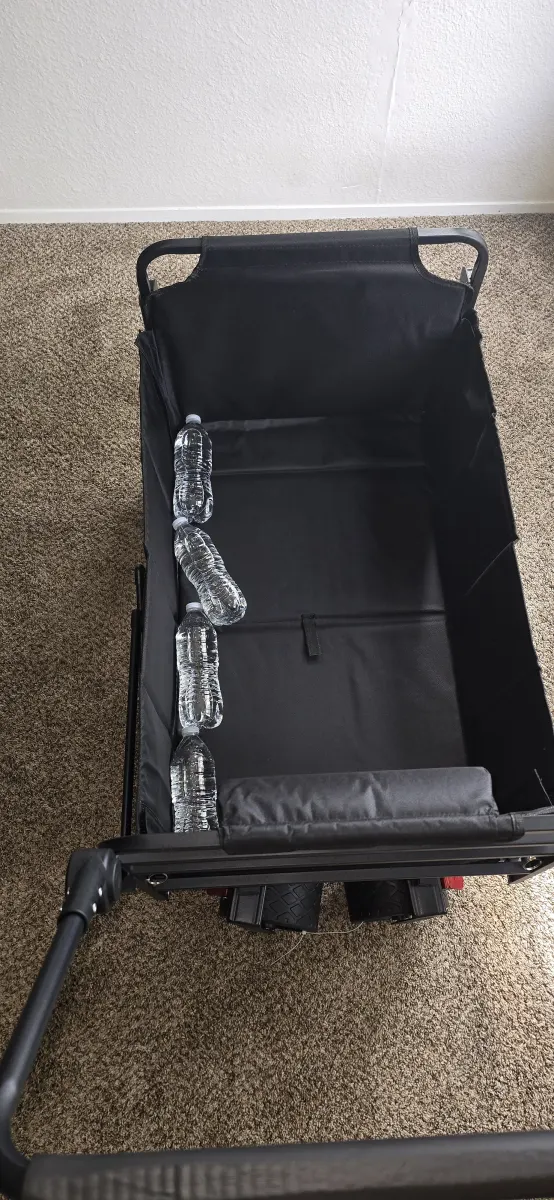 Brand New 2-in-1 Folding Wagon & Reclining Lounge Chair with push handle | Color Black