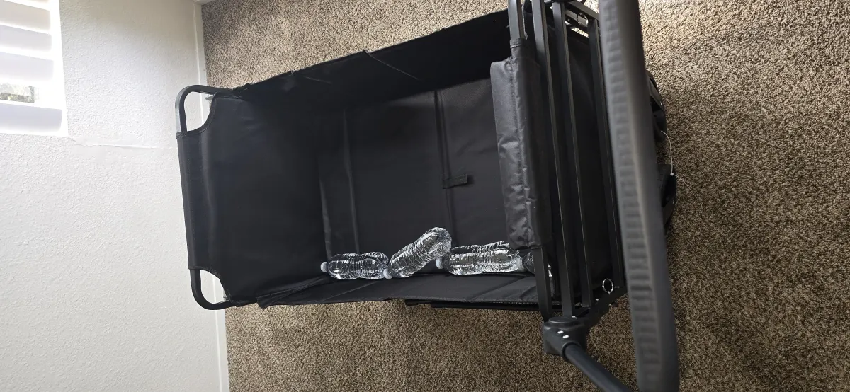 Brand New 2-in-1 Folding Wagon & Reclining Lounge Chair with push handle | Color Black