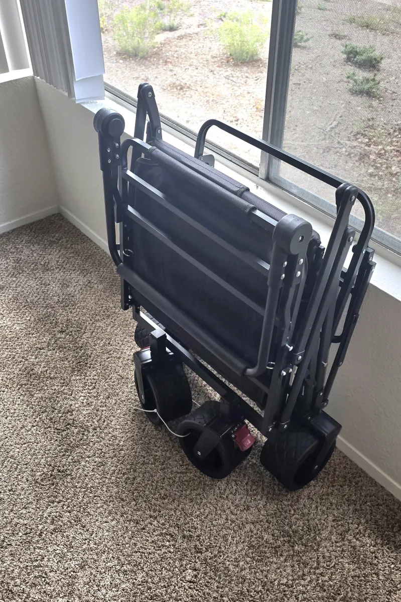 Brand New 2-in-1 Folding Wagon & Reclining Lounge Chair with push handle | Color Black